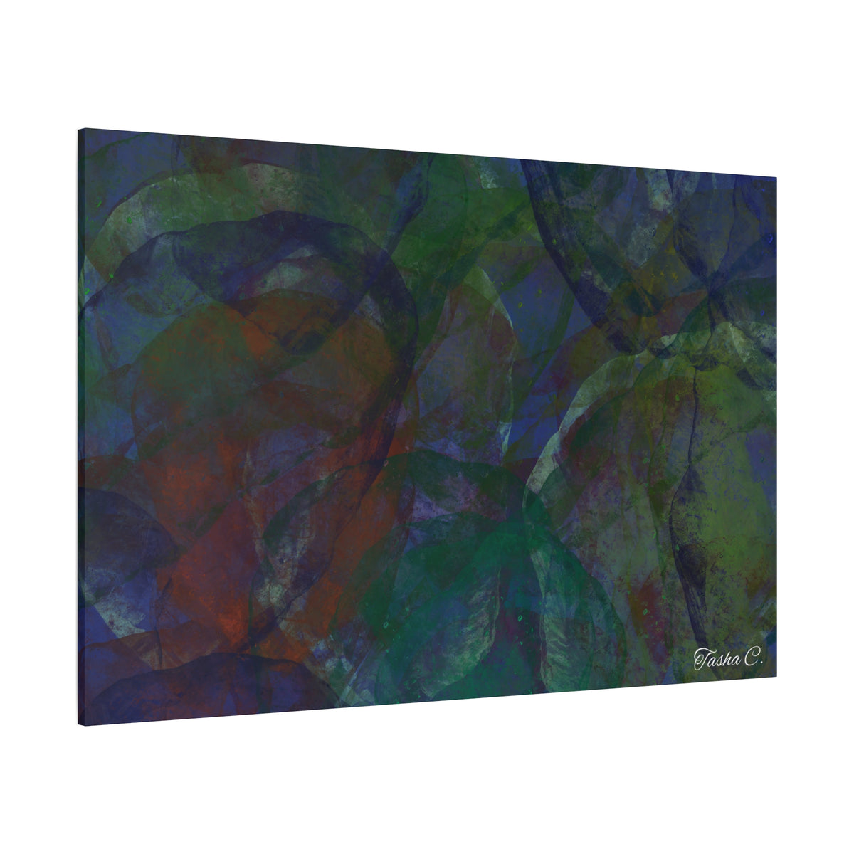 Original Abstract Green Blue Red Texture Matte Canvas - Luxury Extra Wall Art-60x40