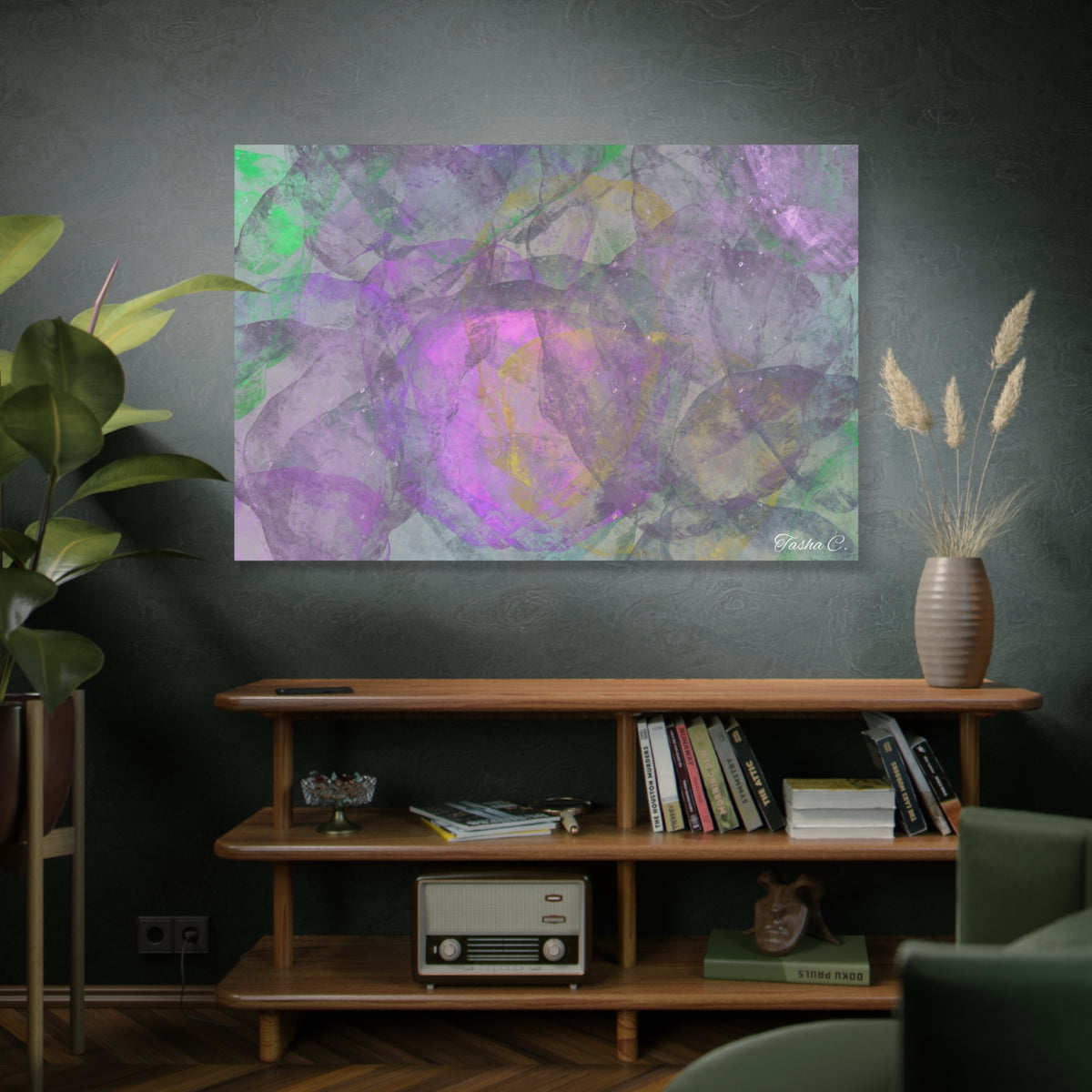 Original Abstract Watercolor Rose Matte Canvas - Luxury Extra Large Wall Art - 60x40