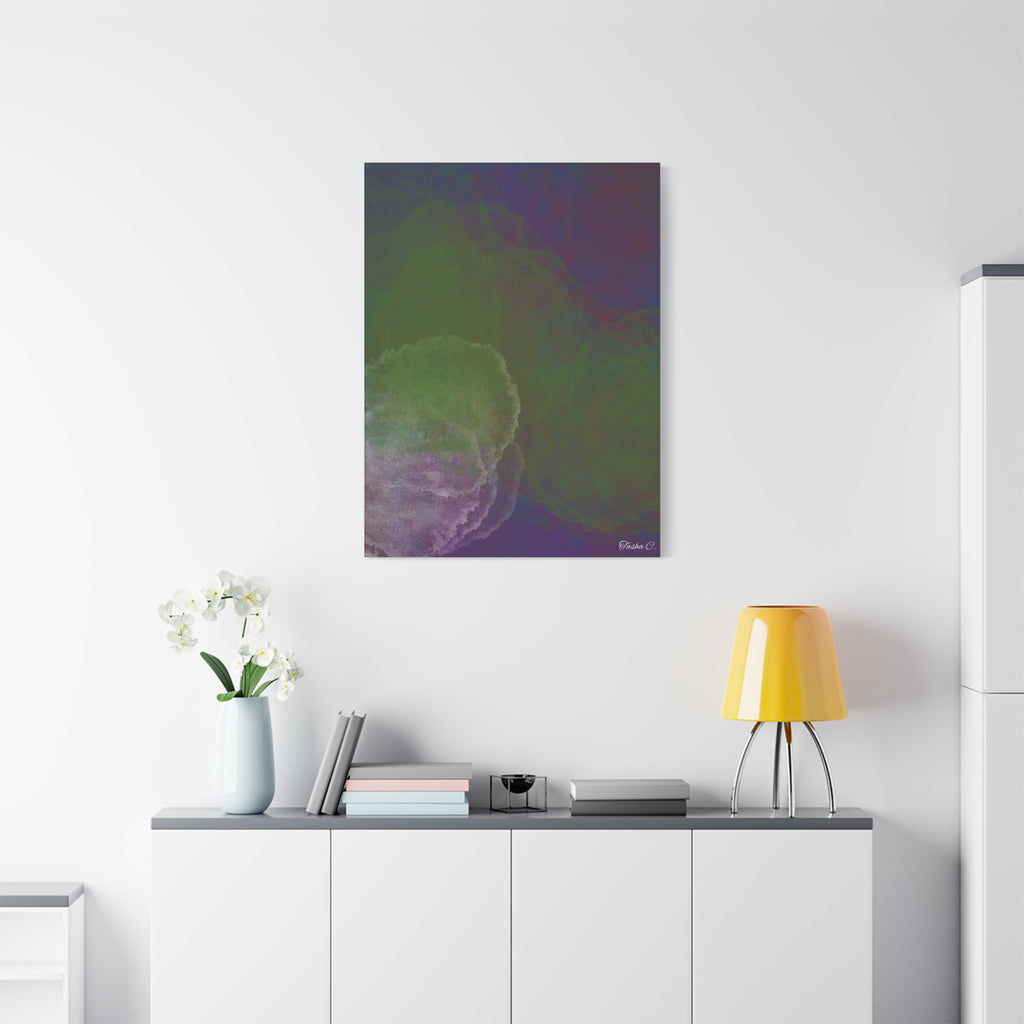 Abstract Green Purple Nebula Matte Canvas - Extra Large Wall Art - 30x40in