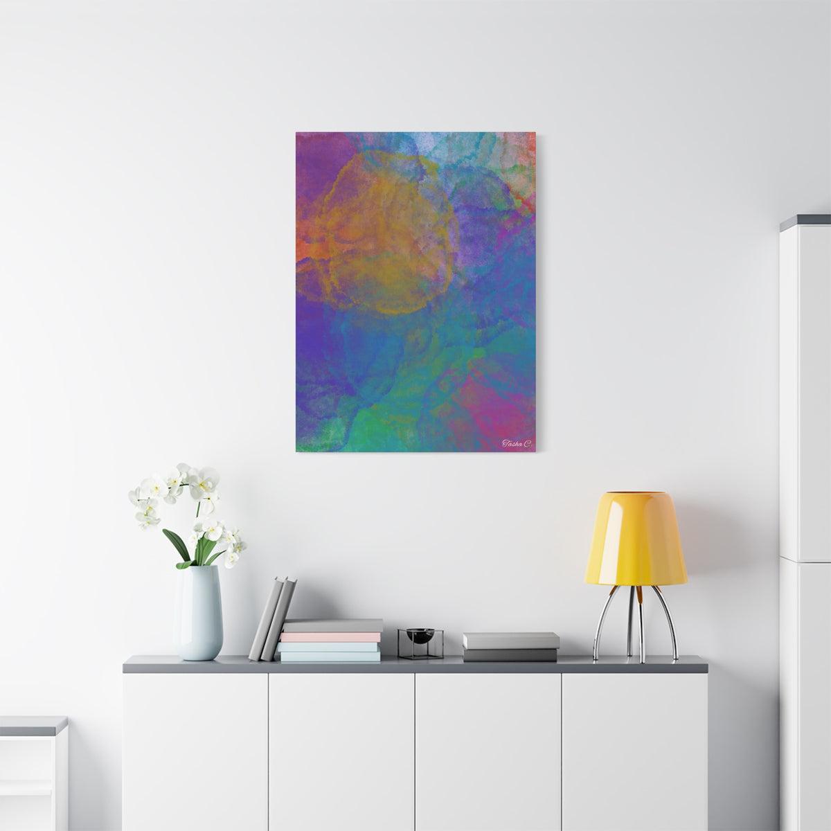 Abstract Colorful Watercolor Art Canvas - Extra Large Wall Art - 30x40in