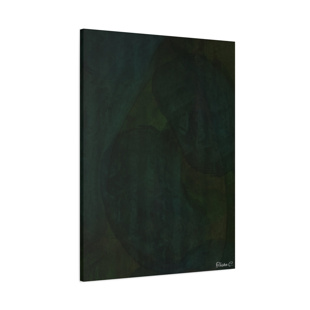 Abstract Dark Green Overlapping Circles Canvas - Extra Large Wall Art - 30x40in