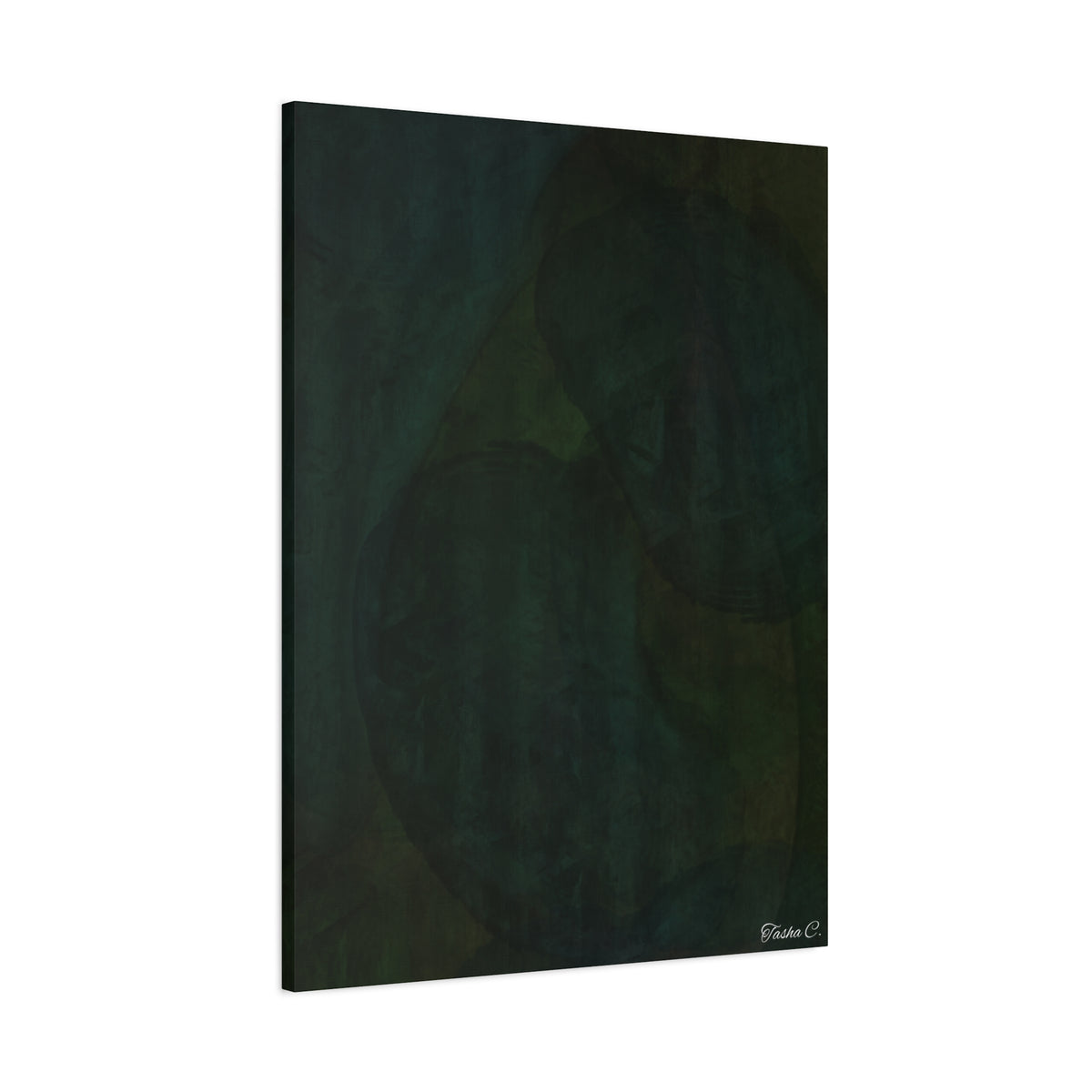 Abstract Dark Green Overlapping Circles Canvas - Extra Large Wall Art - 30x40in