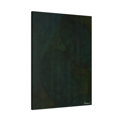 Abstract Dark Green Overlapping Circles Canvas - Extra Large Wall Art - 30x40in