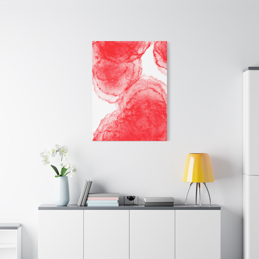 Original Abstract Red Watercolor Blooms - Extra Large Wall Art - 30x40in