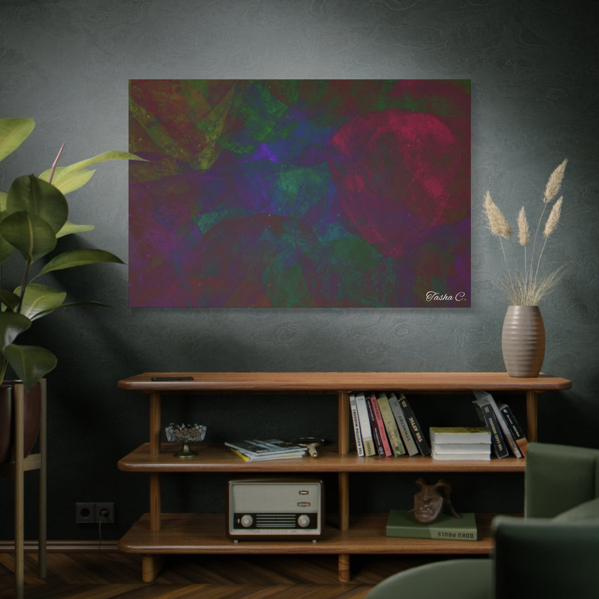 Original Abstract Rose Texture Matte Canvas - Luxury Extra large Wall Art - 60x40