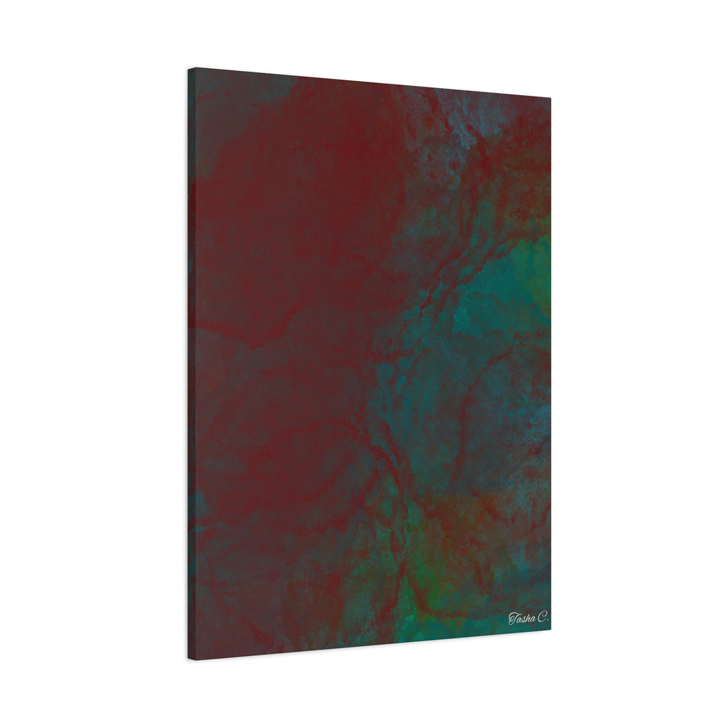 Original Abstract Red Green Marble - Extra Large Wall Art - 30x40in
