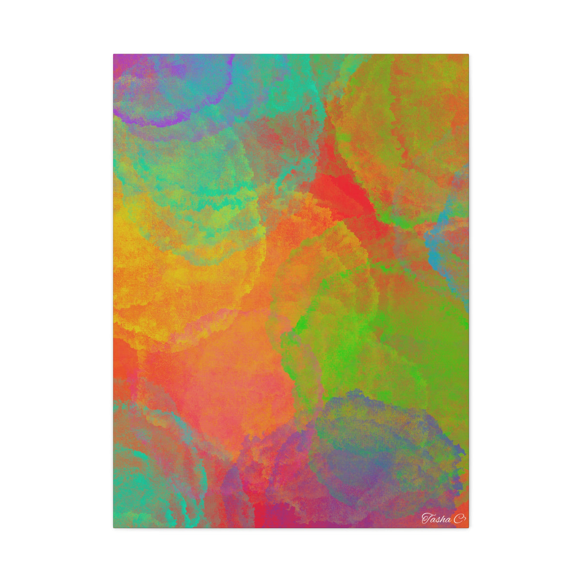 Original Abstract Rainbow Watercolor Canvas- Extra Large Wall Art - 30x40in