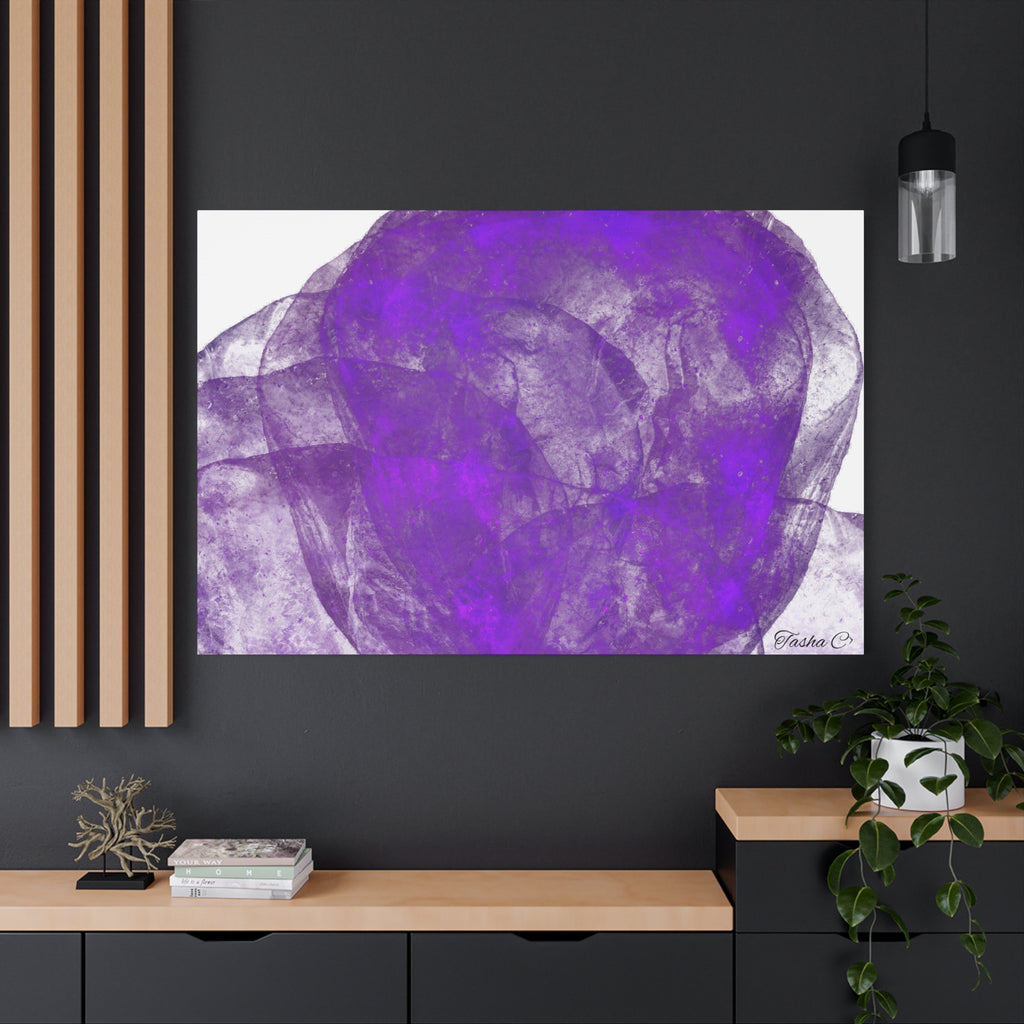 Original Abstract Purple Smoke Matte Canvas - Luxury Extra large Wall Art - 60x40