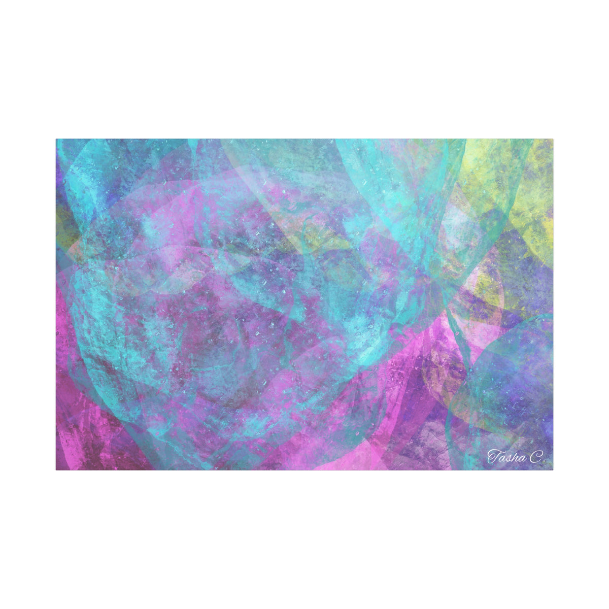Original Abstract Teal Purple Watercolor Canvas - Luxury Extra large Wall Art - 60x40