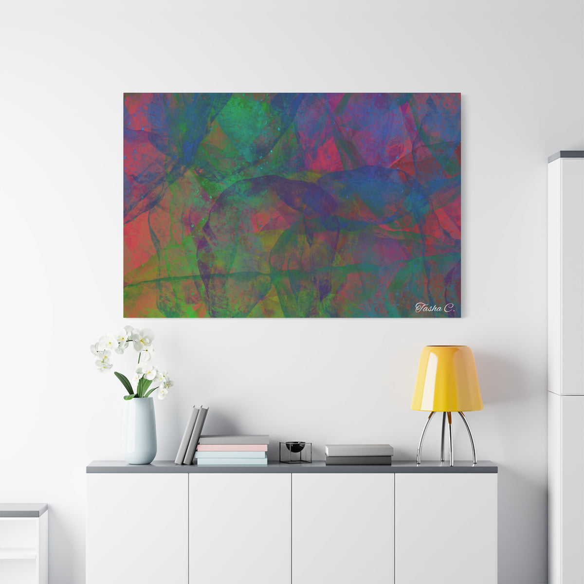 Original Abstract Colorful Overlay Canvas - Luxury Extra Large Wall Art - 60x40