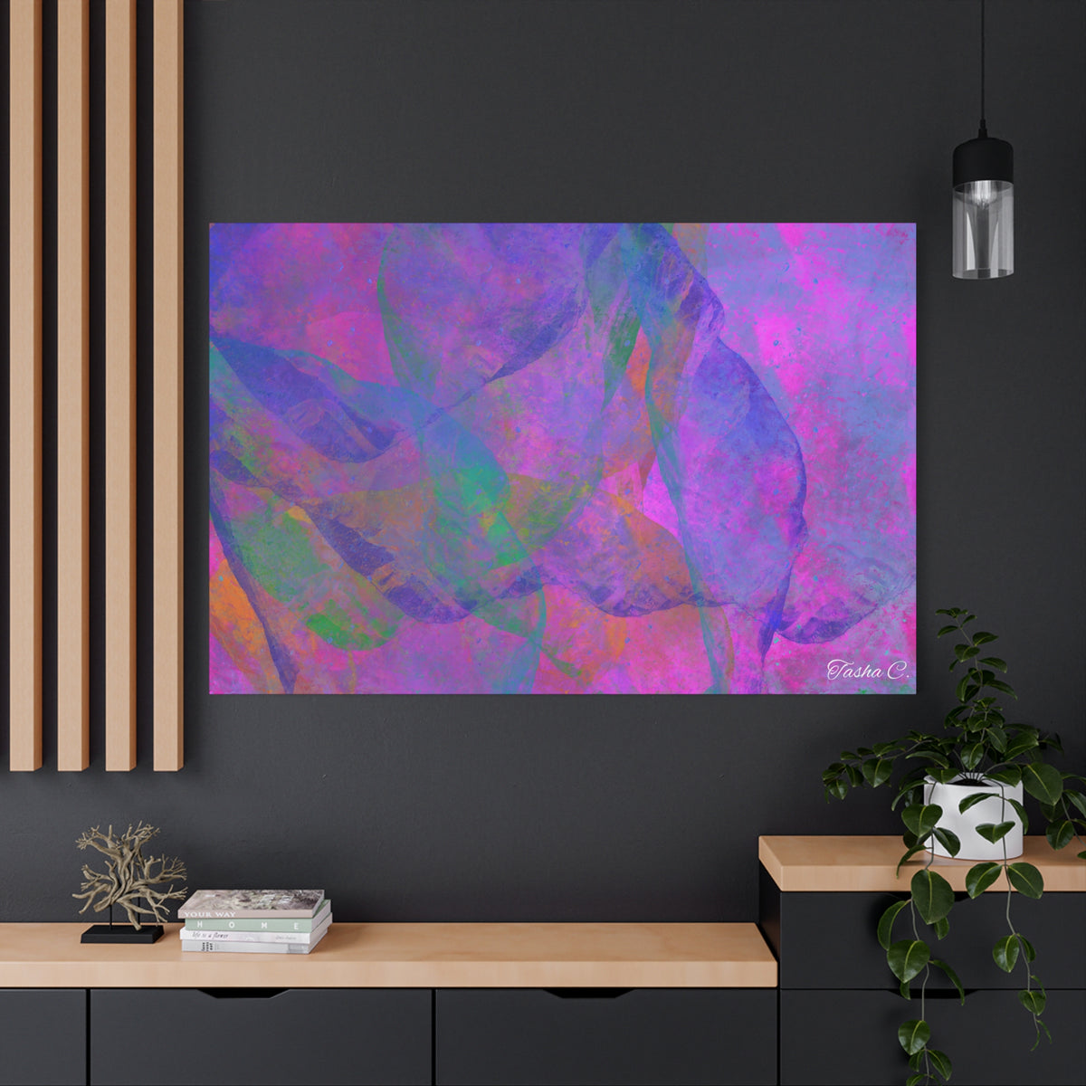 Original Abstract Colorful Swirl Matte Canvas - Luxury Extra large Wall Art - 60x40