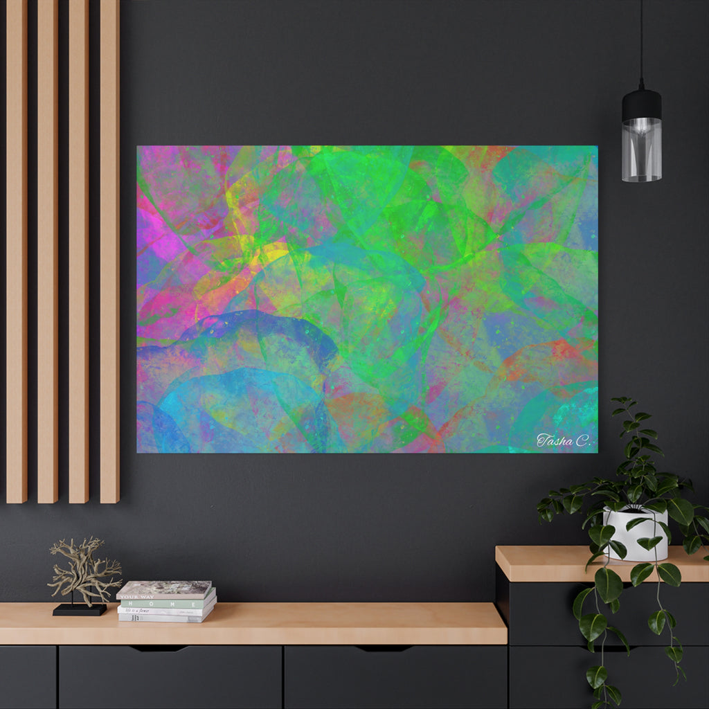 Original Abstract Watercolor Circles Matte Canvas - Luxury Extra large Wall art - 60 x 40
