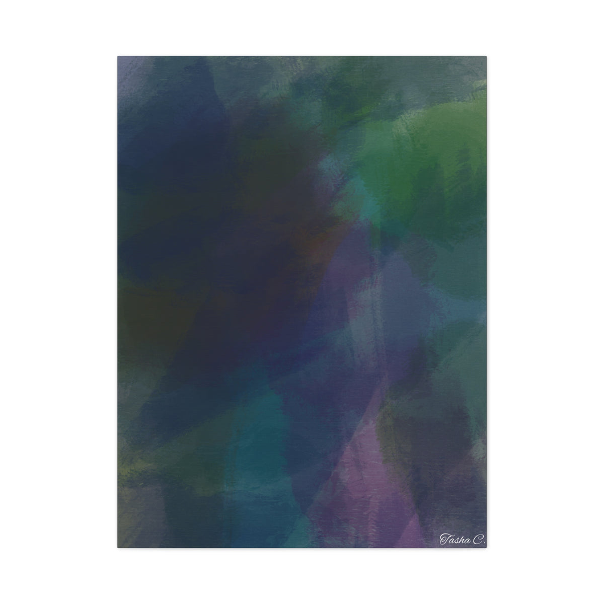 Abstract Deep Teal Watercolor Matte - Extra Large Wall Art - 30x40in