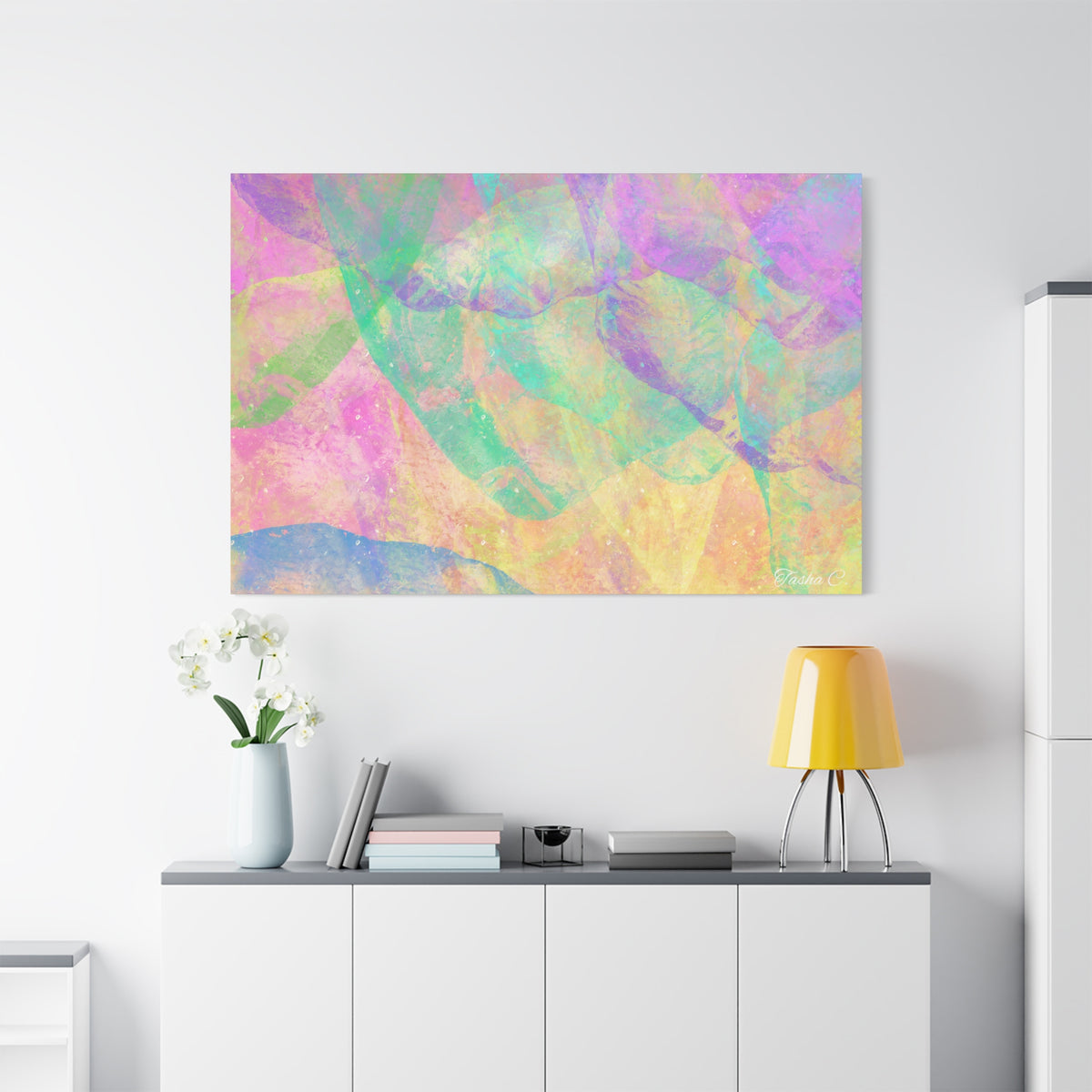 Original Pastel Abstract Wave Art Canvas - Luxury Extra Large Wall Art - 60x40