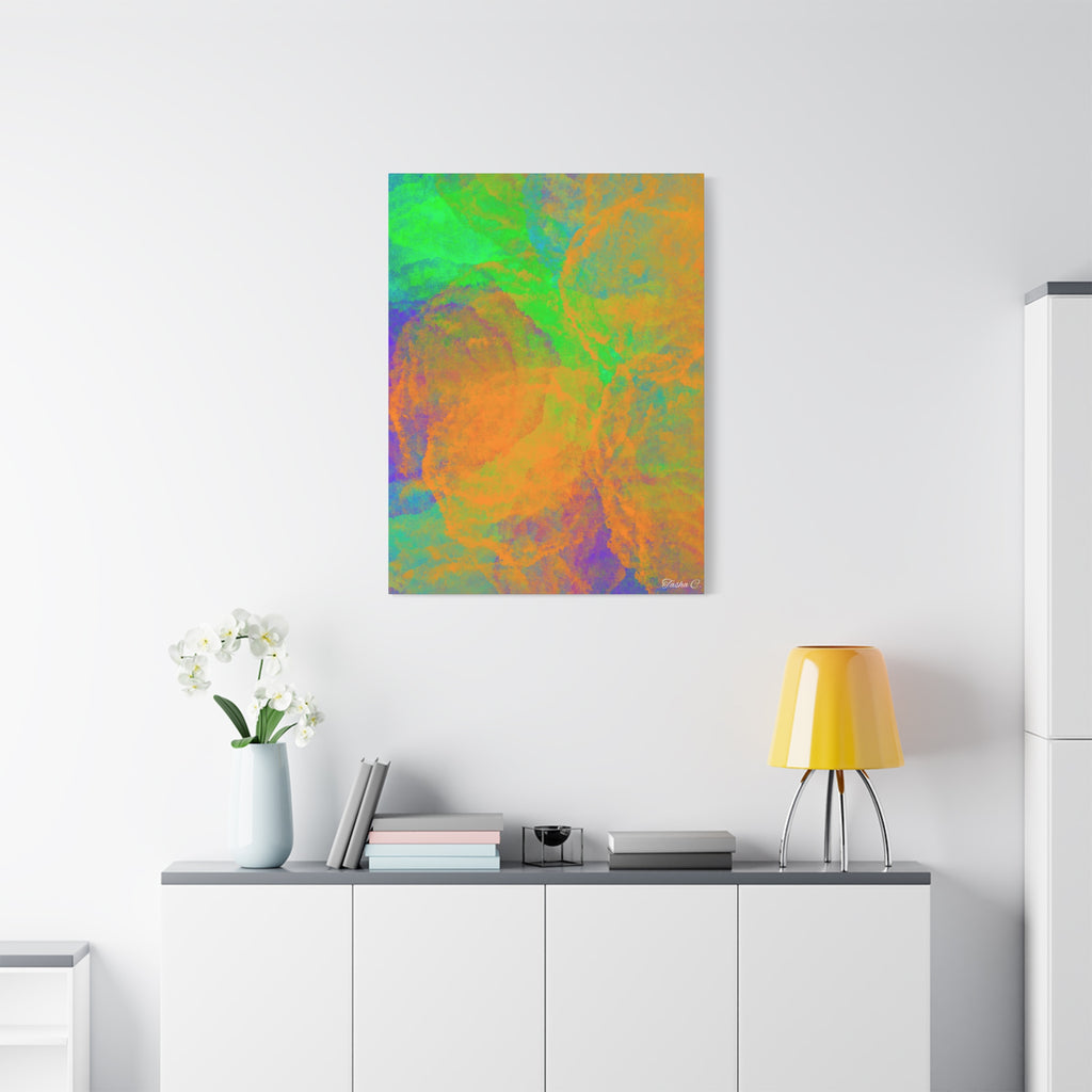 Original Abstract Neon Marble - Extra Large Wall Art - 30x40in