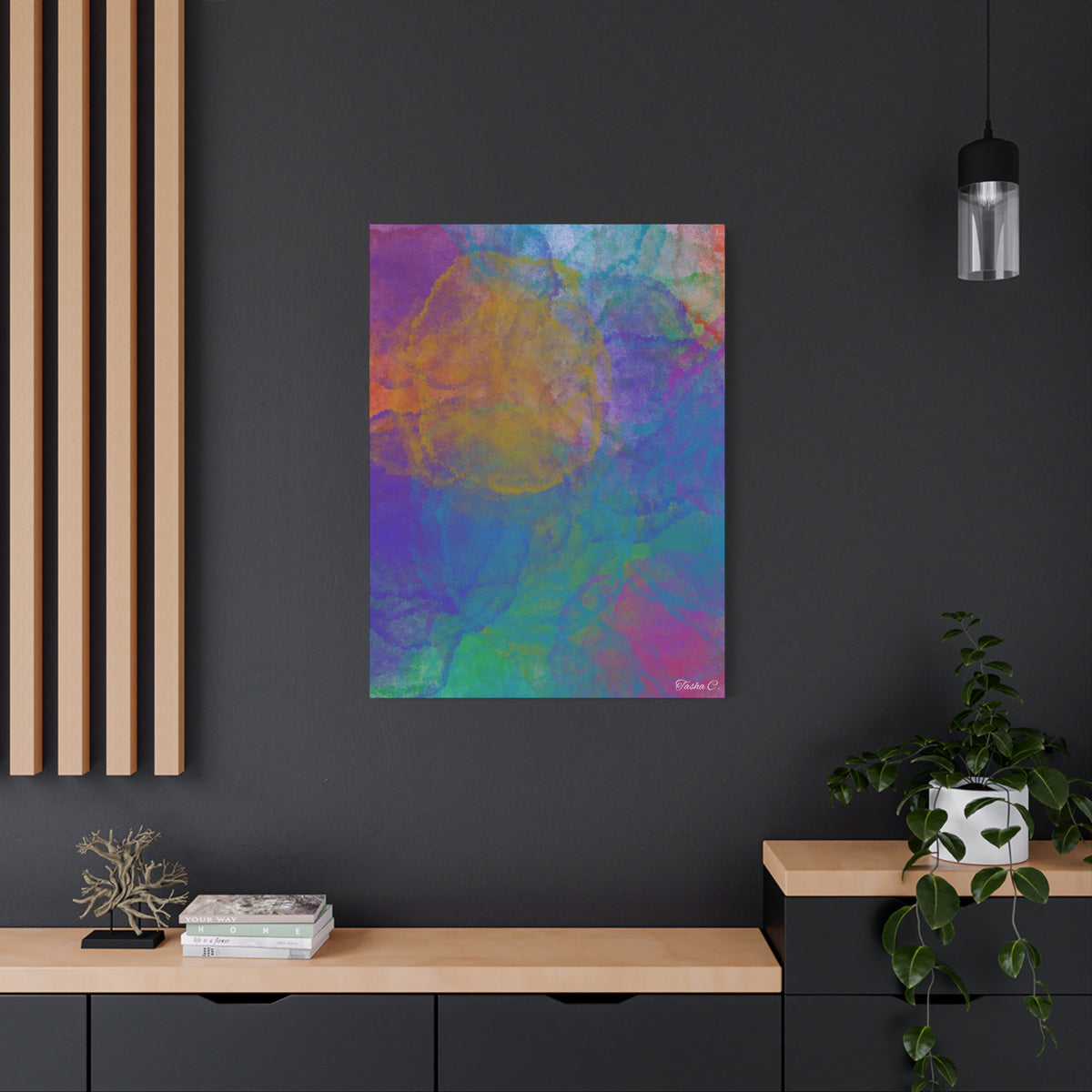 Abstract Colorful Watercolor Art Canvas - Extra Large Wall Art - 30x40in