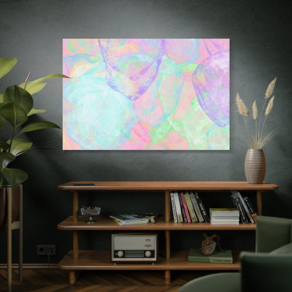 Original Pastel Bubble Abstract Canvas - Luxury Extra Large Wall Art - 60x40