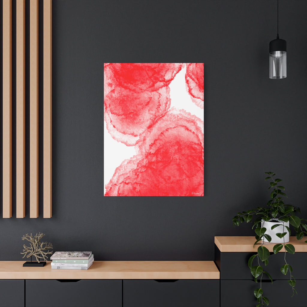 Original Abstract Red Watercolor Blooms - Extra Large Wall Art - 30x40in