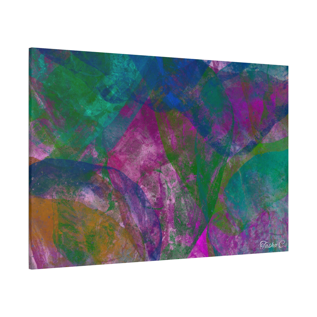 Original Abstract Colorful Circles Matte Canvas - Luxury Extra large Wall Art - 60x40