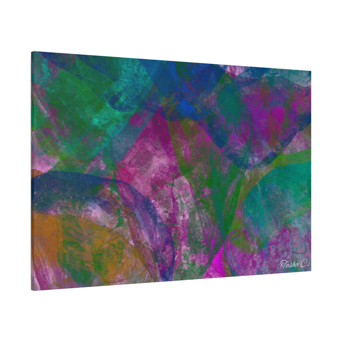 Original Abstract Colorful Circles Matte Canvas - Luxury Extra large Wall Art - 60x40