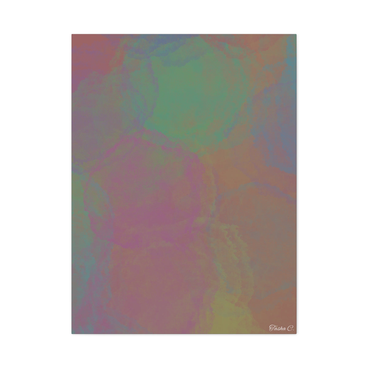 Original Abstract Pastel Circles Matte Canvas - Extra Large Wall Art - 30x40in