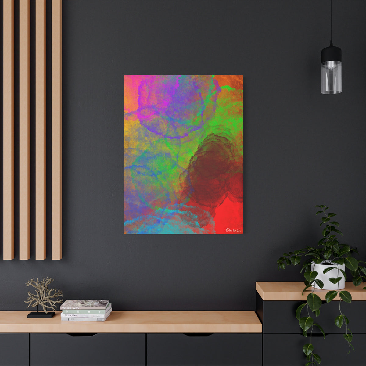 Original Abstract Colorful Watercolor Canvas - Extra Large Wall Art - 30x40in
