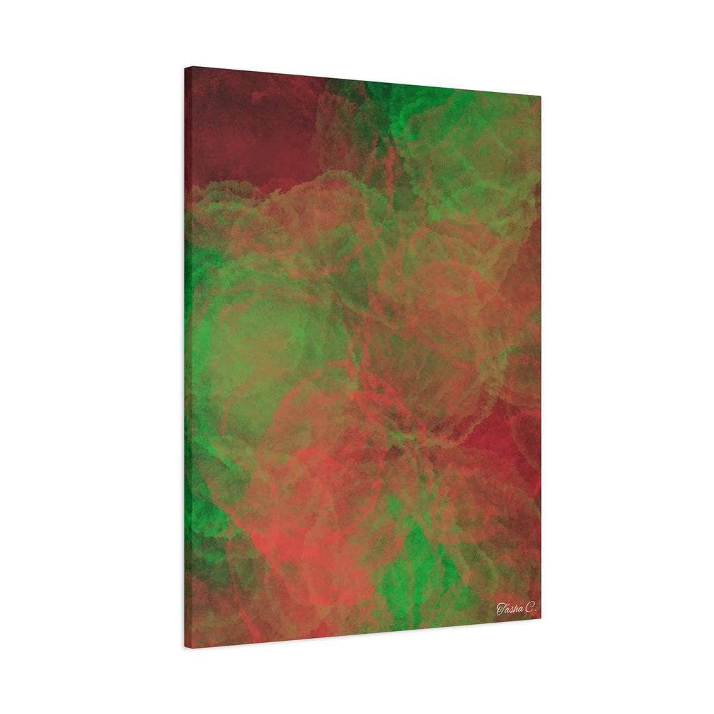 Abstract Red Green Smoke Canvas - Extra Large Wall Art - 30x40in