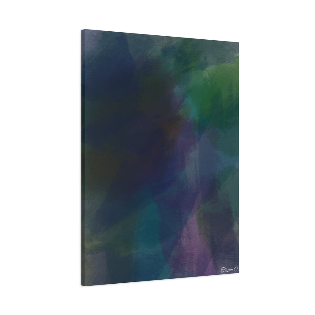 Abstract Deep Teal Watercolor Matte - Extra Large Wall Art - 30x40in