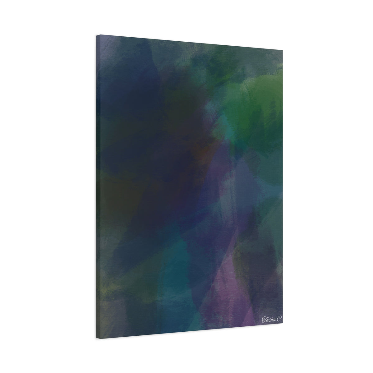 Abstract Deep Teal Watercolor Matte - Extra Large Wall Art - 30x40in