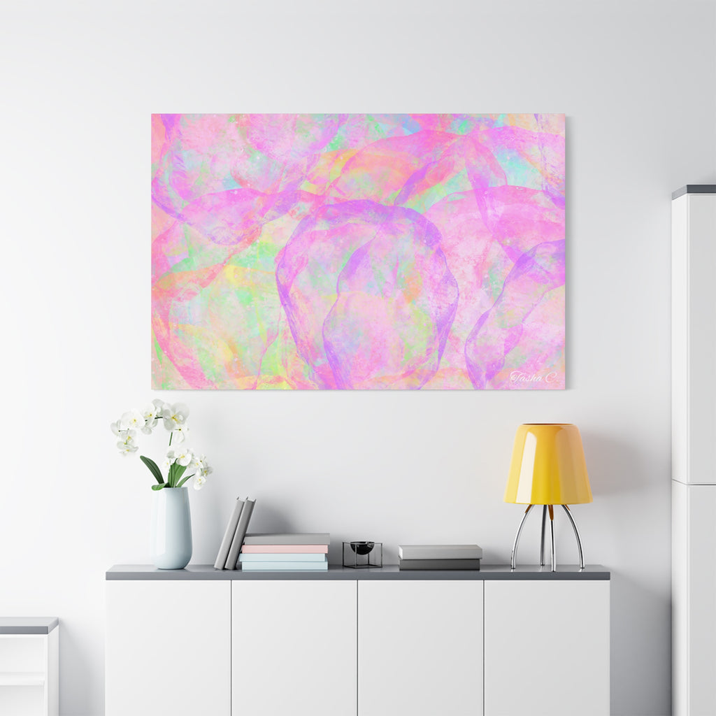Original Pastel Bubble Abstract Matte Canvas - Luxury Extra large Wall Art - 60x40