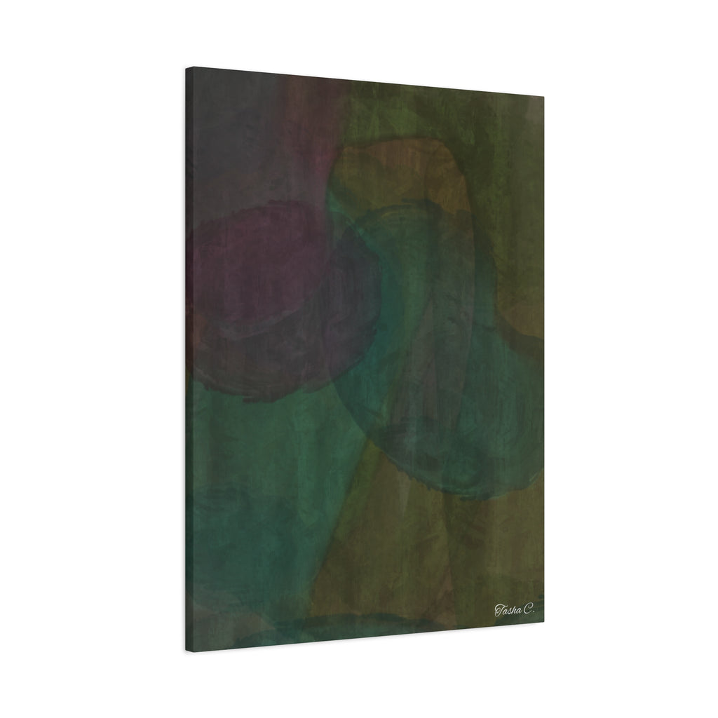 Abstract Green Teal Swirl Matte Canvas - Extra Large Wall Art - 30x40in
