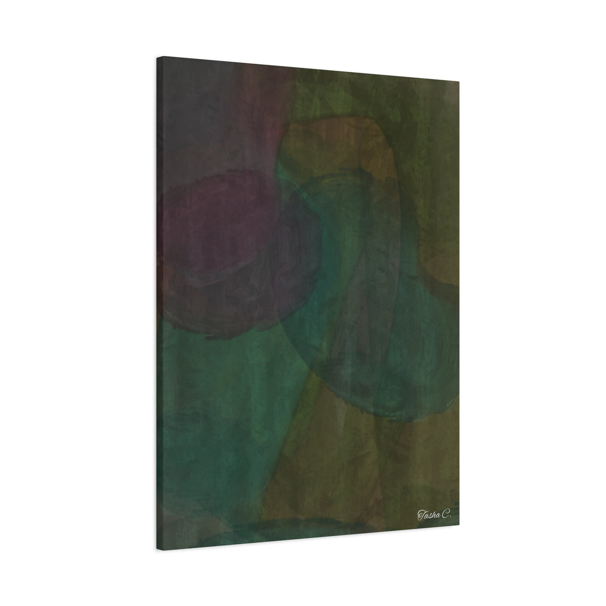 Abstract Green Teal Swirl Matte Canvas - Extra Large Wall Art - 30x40in