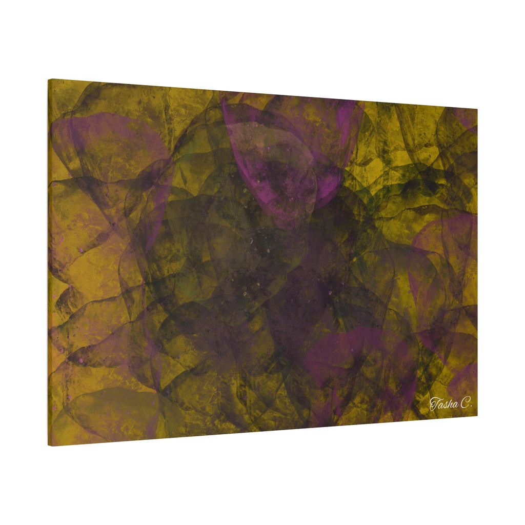 Original Abstract Purple and Gold Swirl Matte Canvas - Luxury Extra large Wall Art-60x40