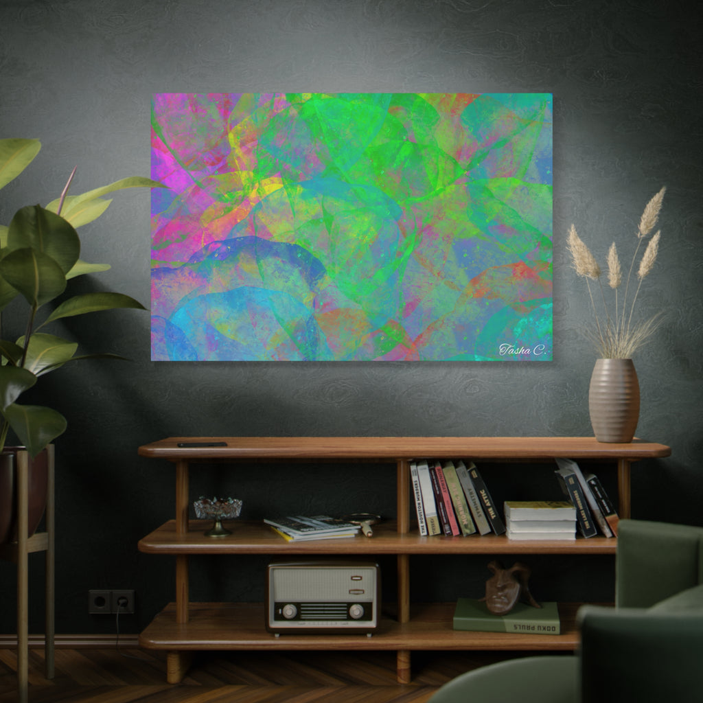 Original Abstract Watercolor Circles Matte Canvas - Luxury Extra large Wall art - 60 x 40