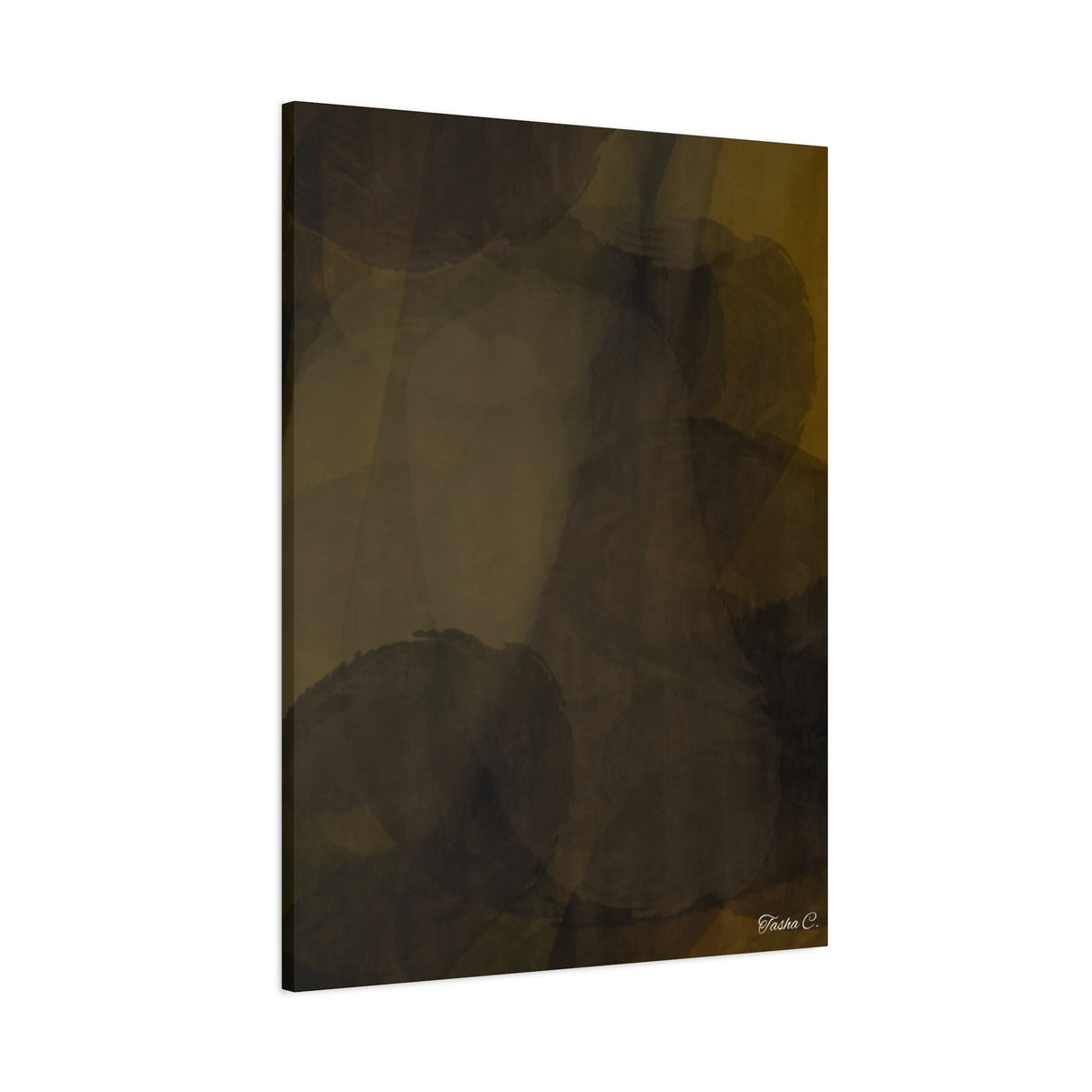 Abstract Brown Ink Wash Matte Canvas - Extra Large Wall Art - 30x40in