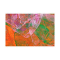 Original Abstract Orange Pink Green Painting Canvas - Luxury Extra large Wall Art - 60x40