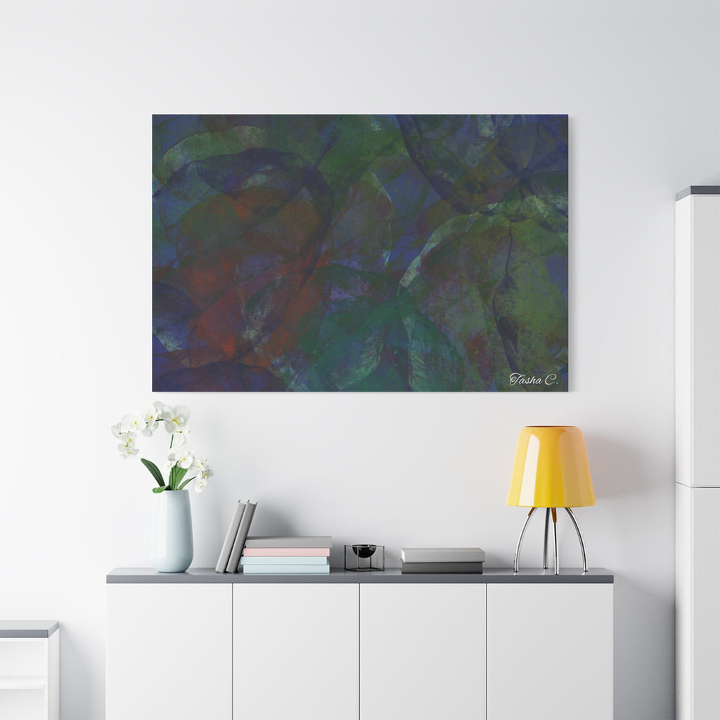 Original Abstract Green Blue Red Texture Matte Canvas - Luxury Extra Wall Art-60x40