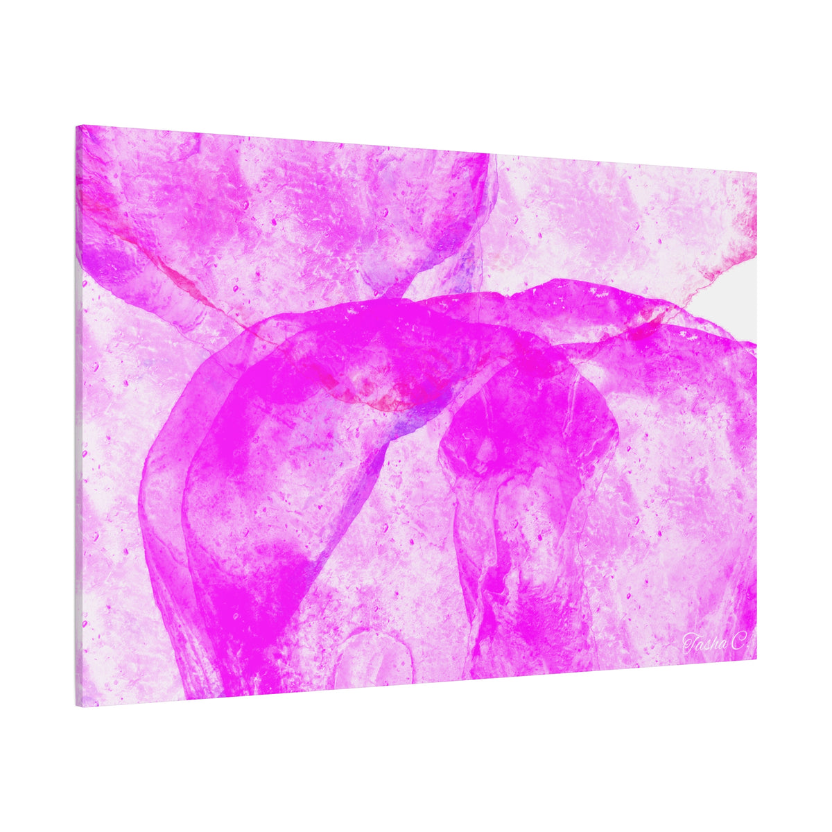 Original Pink Abstract Watercolor Swirl Canvas - Luxury Extra large Wall Art - 60x40