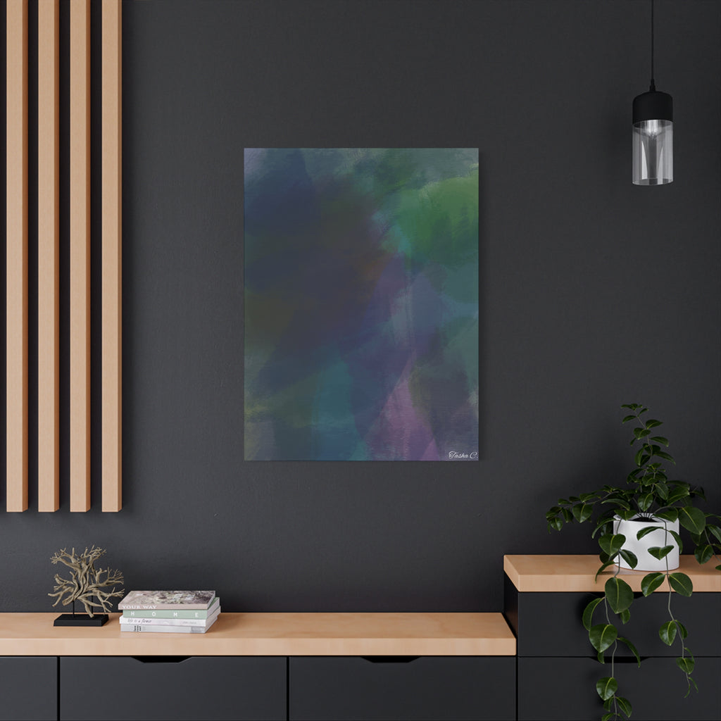 Abstract Deep Teal Watercolor Matte - Extra Large Wall Art - 30x40in