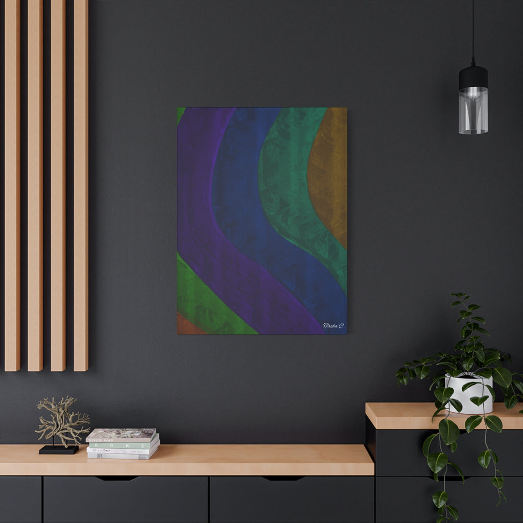 Abstract Wavy Color Stripes Canvas - Extra Large Wall Art - 30x40in