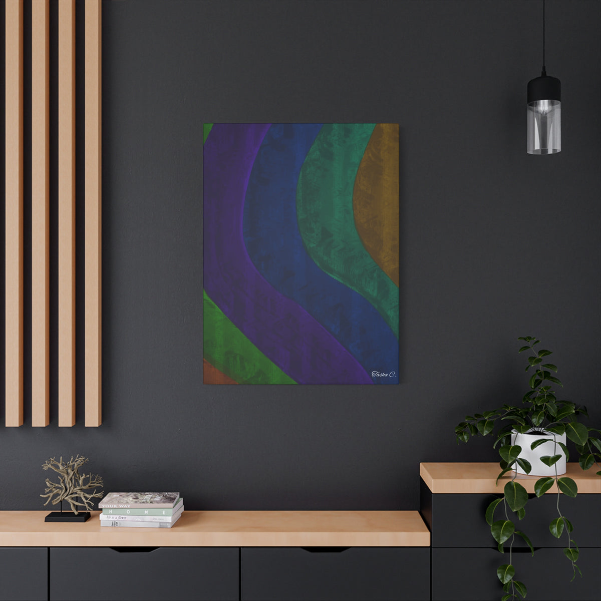 Abstract Wavy Color Stripes Canvas - Extra Large Wall Art - 30x40in