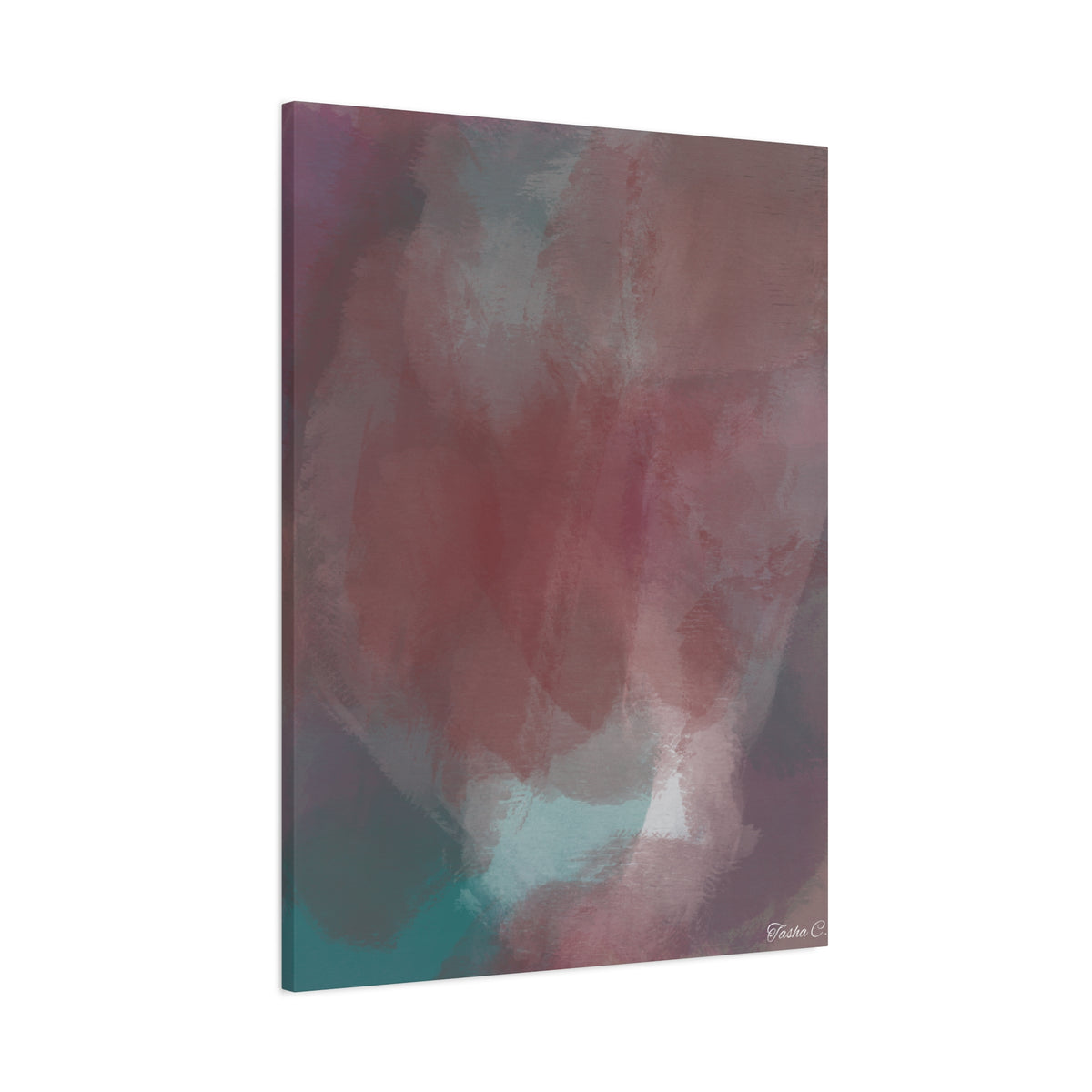 Blush Teal Abstract Watercolor Canvas - Extra Large Wall Art - 30x40in