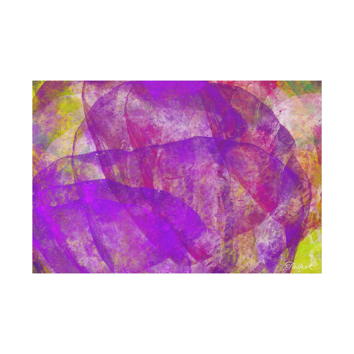 Original Abstract Purple Swirl Matte Canvas - Luxury Extra large Wall Art