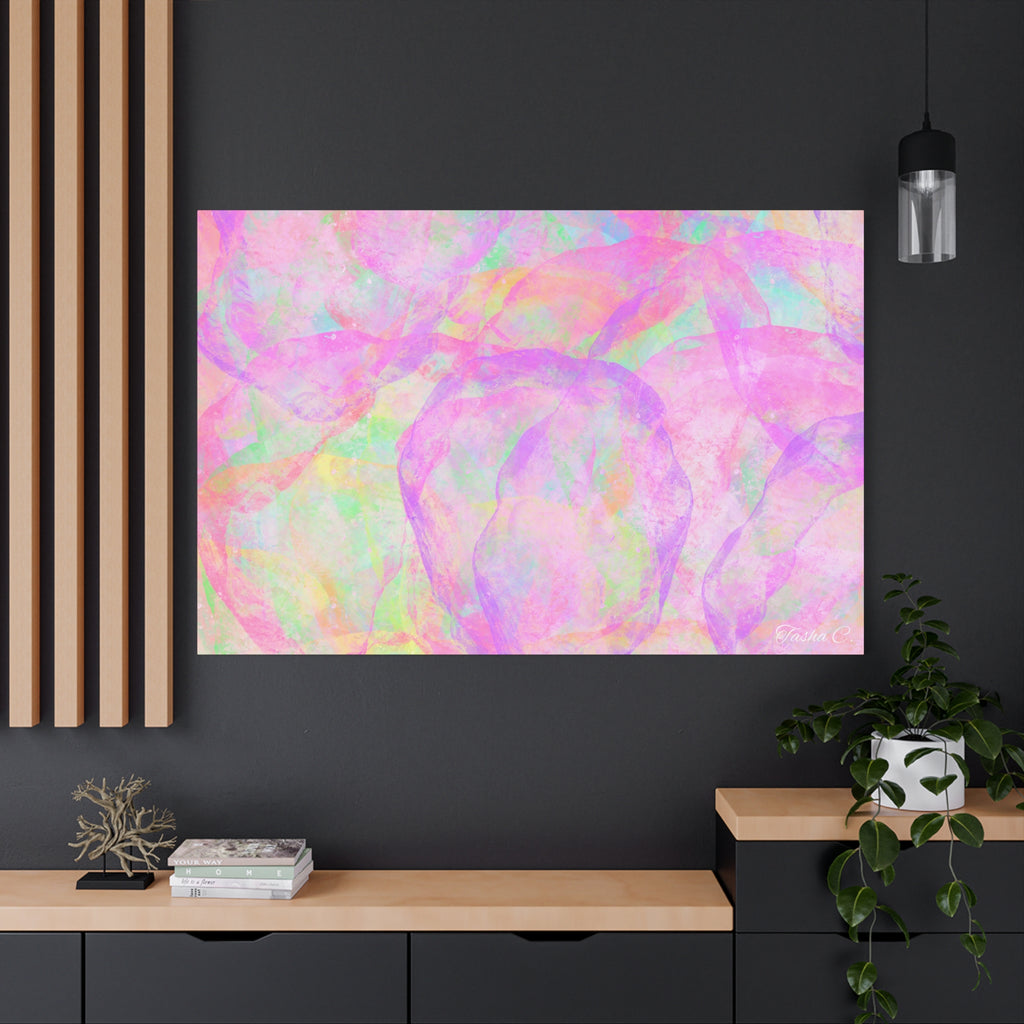 Original Pastel Bubble Abstract Matte Canvas - Luxury Extra large Wall Art - 60x40