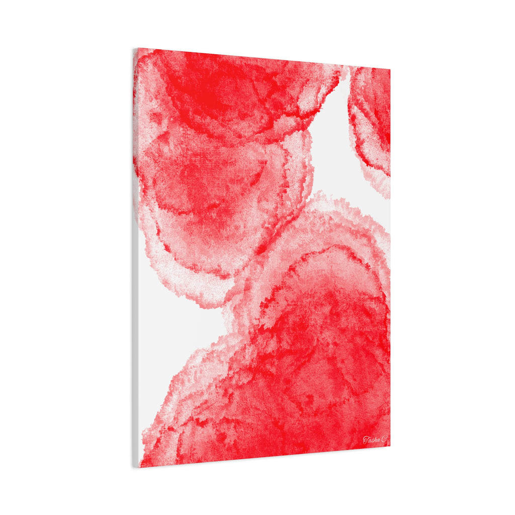 Original Abstract Red Watercolor Blooms - Extra Large Wall Art - 30x40in