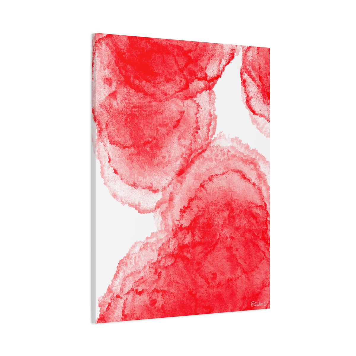 Original Abstract Red Watercolor Blooms - Extra Large Wall Art - 30x40in