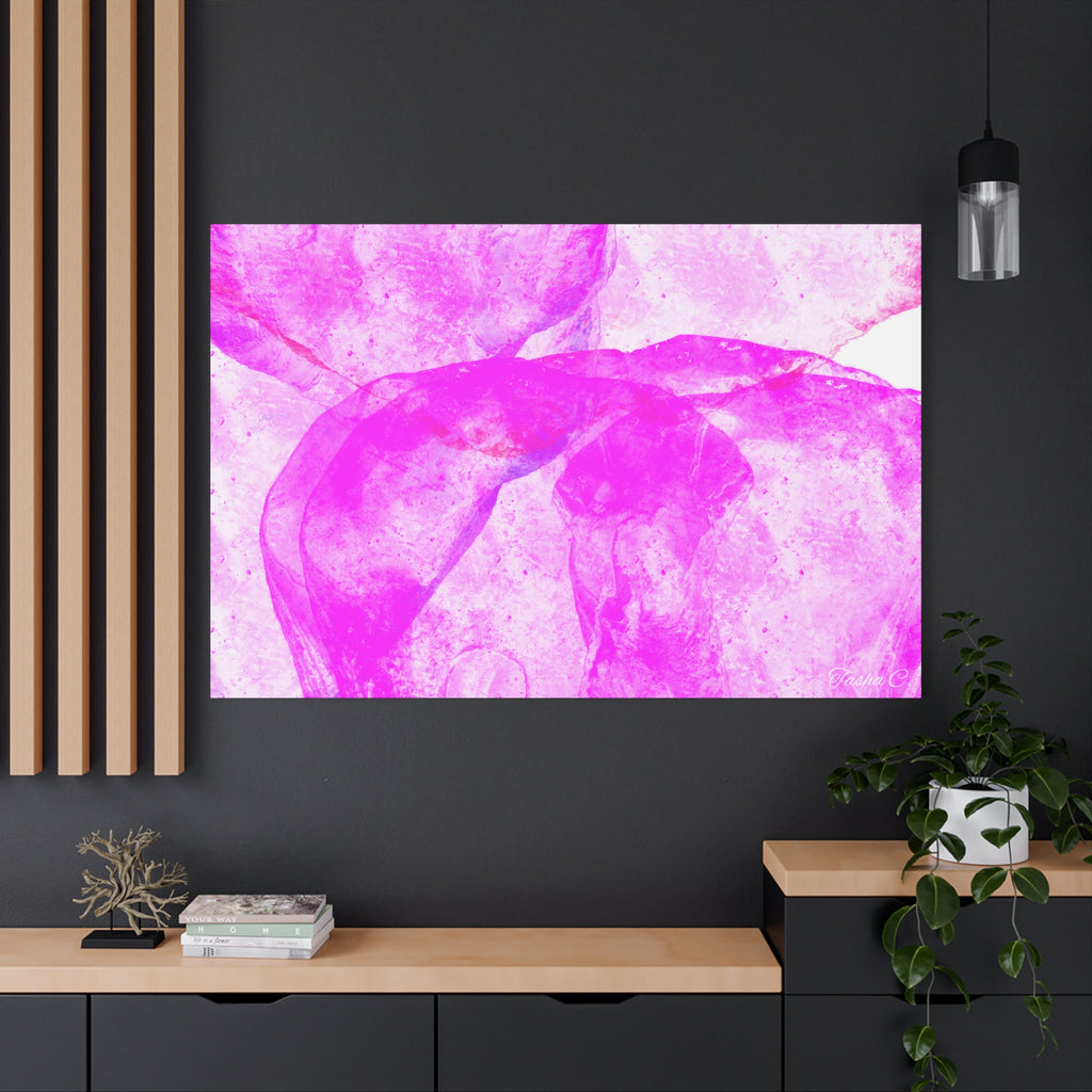 Original Pink Abstract Watercolor Swirl Canvas - Luxury Extra large Wall Art - 60x40