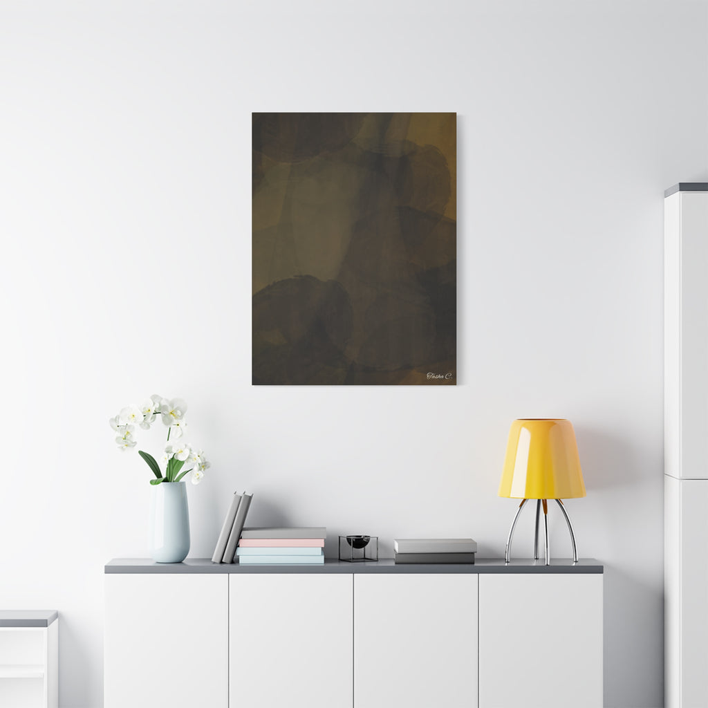 Abstract Brown Ink Wash Matte Canvas - Extra Large Wall Art - 30x40in