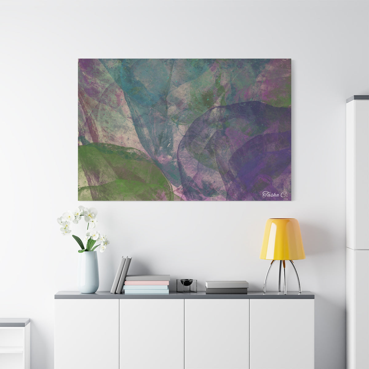 Original Abstract Floral Watercolor Matte Canvas - Luxury Extra large Wall Art - 60x40