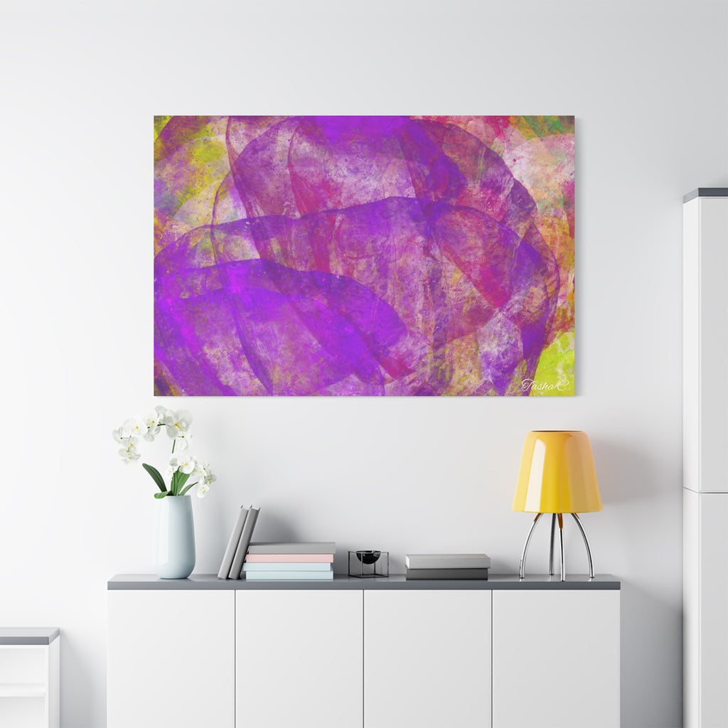 Original Abstract Purple Swirl Matte Canvas - Luxury Extra large Wall Art
